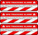 GPS Tracking Alarm Aufkleber Premium 3er-Set 7x2 cm