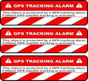 GPS Tracking Alarm Aufkleber Premium 3er-Set 7x2 cm