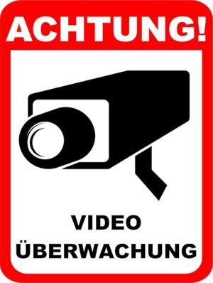 Achtung Videoüberwachung Aufkleber 3er Set 13x10 wetterfest