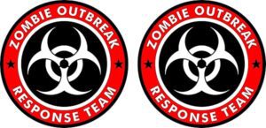 Zombie Aufkleber 100x100 mm Premium wetterfest Vinyl