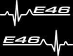 E46 Herzschlag Aufkleber Tuning Sticker Weiß 2er Set
