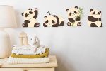 Panda Wandtattoo Kinderzimmer Wohlfühl-Deko Set