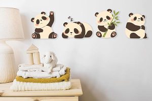 Panda Wandtattoo Kinderzimmer Wohlfühl-Deko Set