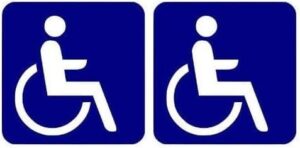 Rollstuhlfahrer Aufkleber wetterfest 2er Set 10x10 cm