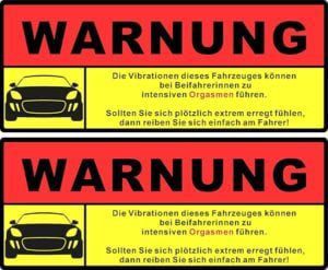 Achtung Vibration Aufkleber Premium 10x5,5 cm wetterfest