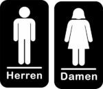 WC Aufkleber Set Premium 150x80 mm Damen Herren