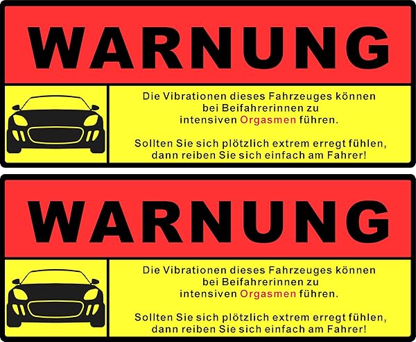 Achtung Vibration Aufkleber Premium 10x5,5 cm wetterfest 1 Achtung Vibration Aufkleber Premium 10x5,5 cm wetterfest