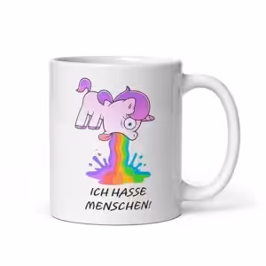 Einhorn Tasse 330 ml mit kotzendem Motiv, lustig