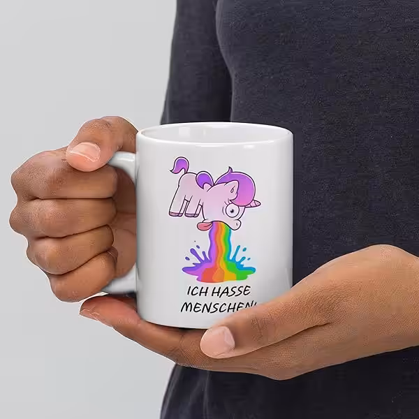 Einhorn Tasse 330 ml mit kotzendem Motiv, lustig 4 Einhorn Tasse 330 ml mit kotzendem Motiv, lustig