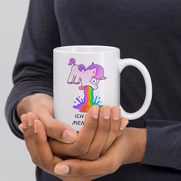 Einhorn Tasse 330 ml mit kotzendem Motiv, lustig 5 Einhorn Tasse 330 ml mit kotzendem Motiv, lustig