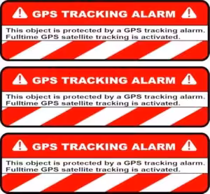 GPS Tracking Alarm Aufkleber Premium 3er-Set 7x2 cm