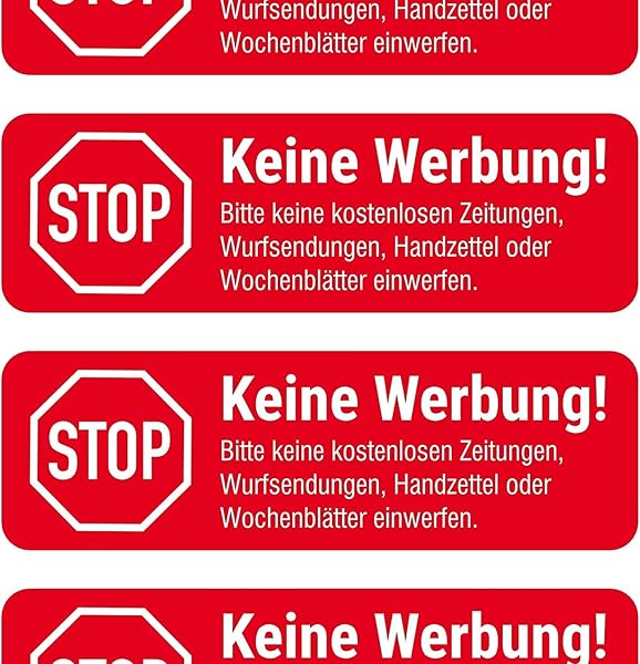 Keine Werbung Aufkleber 5er Set wetterfest Premium 3 Keine Werbung Aufkleber 5er Set wetterfest Premium