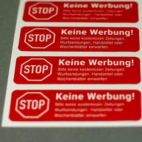 Keine Werbung Aufkleber 5er Set wetterfest Premium 4 Keine Werbung Aufkleber 5er Set wetterfest Premium