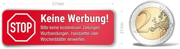 Keine Werbung Aufkleber 5er Set wetterfest Premium 5 Keine Werbung Aufkleber 5er Set wetterfest Premium