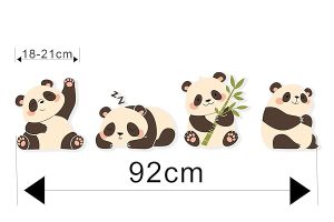 Panda Wandtattoo Kinderzimmer Wohlfühl-Deko Set
