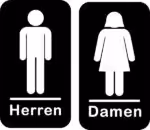 WC Aufkleber Set Premium 150x80 mm Damen Herren