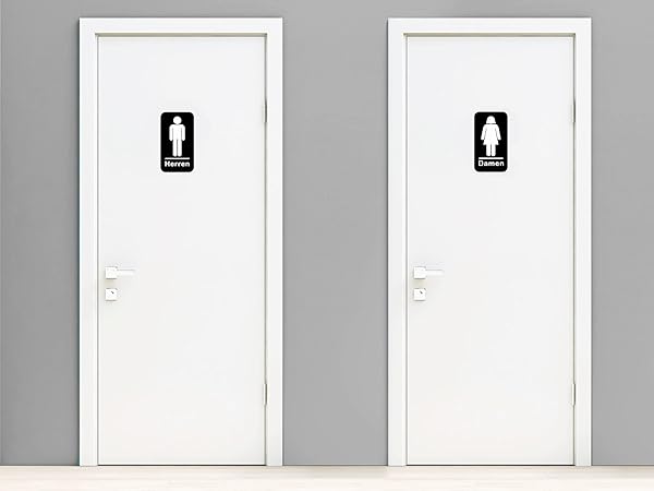 WC Aufkleber Set Premium 150x80 mm Damen Herren 2 WC Aufkleber Set Premium 150x80 mm Damen Herren