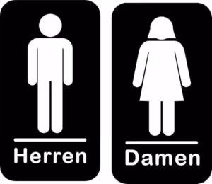 WC Aufkleber Set Premium 150x80 mm Damen Herren