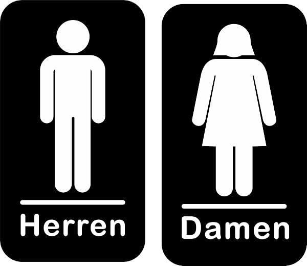WC Aufkleber Set Premium 150x80 mm Damen Herren 1 WC Aufkleber Set Premium 150x80 mm Damen Herren